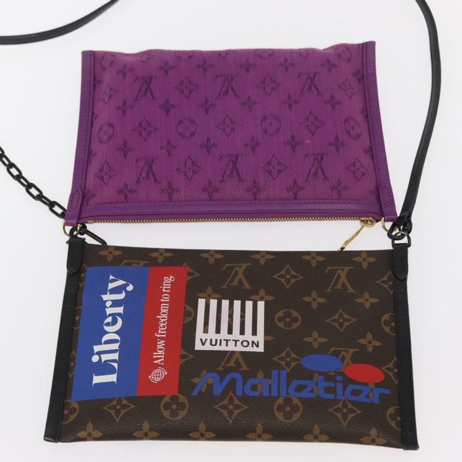 【日本直送】路易威登 Monogram 牛仔布平底斜背包 M44641 LV 正品 152437SAM-9
