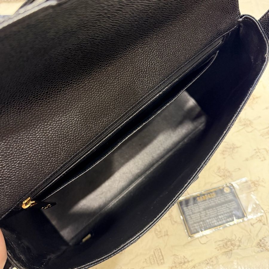 Chanel So black 魚子醬荔枝牛皮 兩用 Kelly 手提 單肩包-8