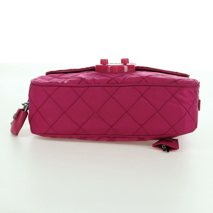【日本直送】PRADA 尼龍粉紅銀色鏈條單肩包 正品 165354V-8