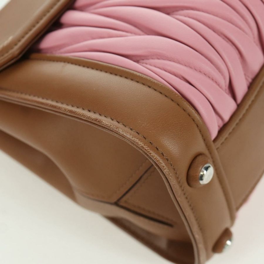 【日本直送】Miu Miu Matelasse 手袋 皮革 兩用 粉紅色 銀色 正品 172533M-11