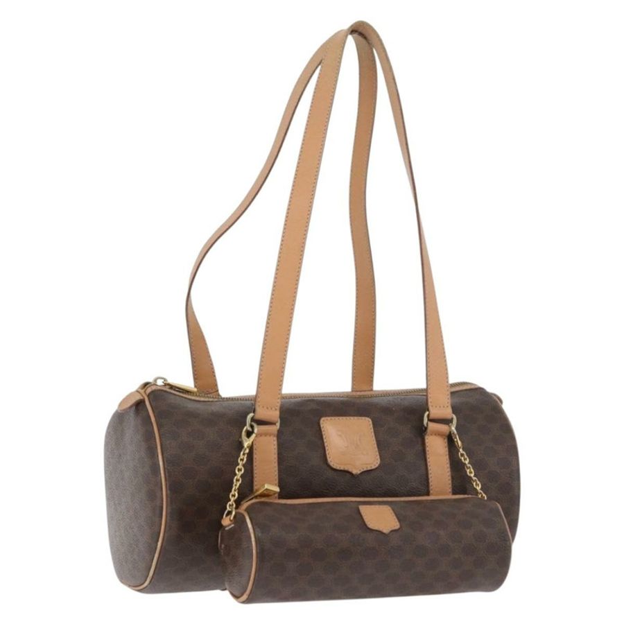 【日本直送】CELINE Macadam帆布手提包 PVC皮革 棕色 金色 正品 171455V-0
