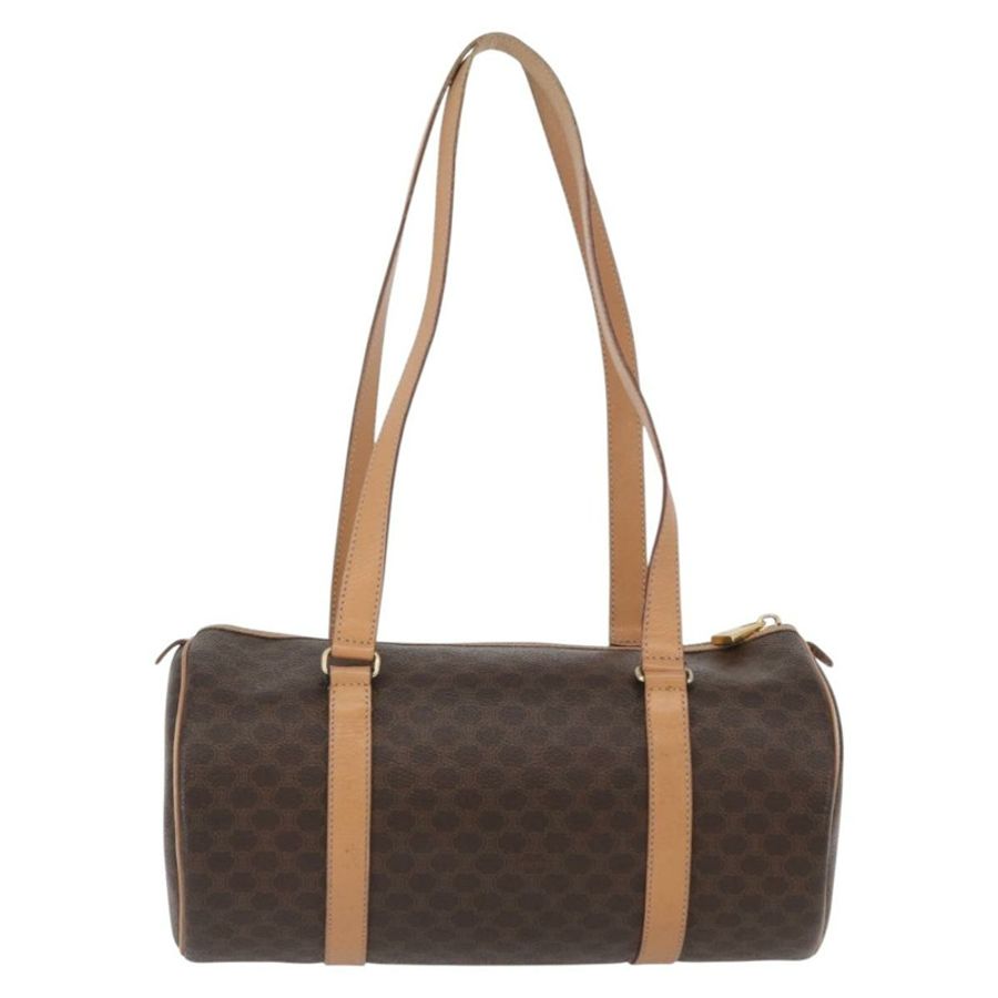 【日本直送】CELINE Macadam帆布手提包 PVC皮革 棕色 金色 正品 171455V-2