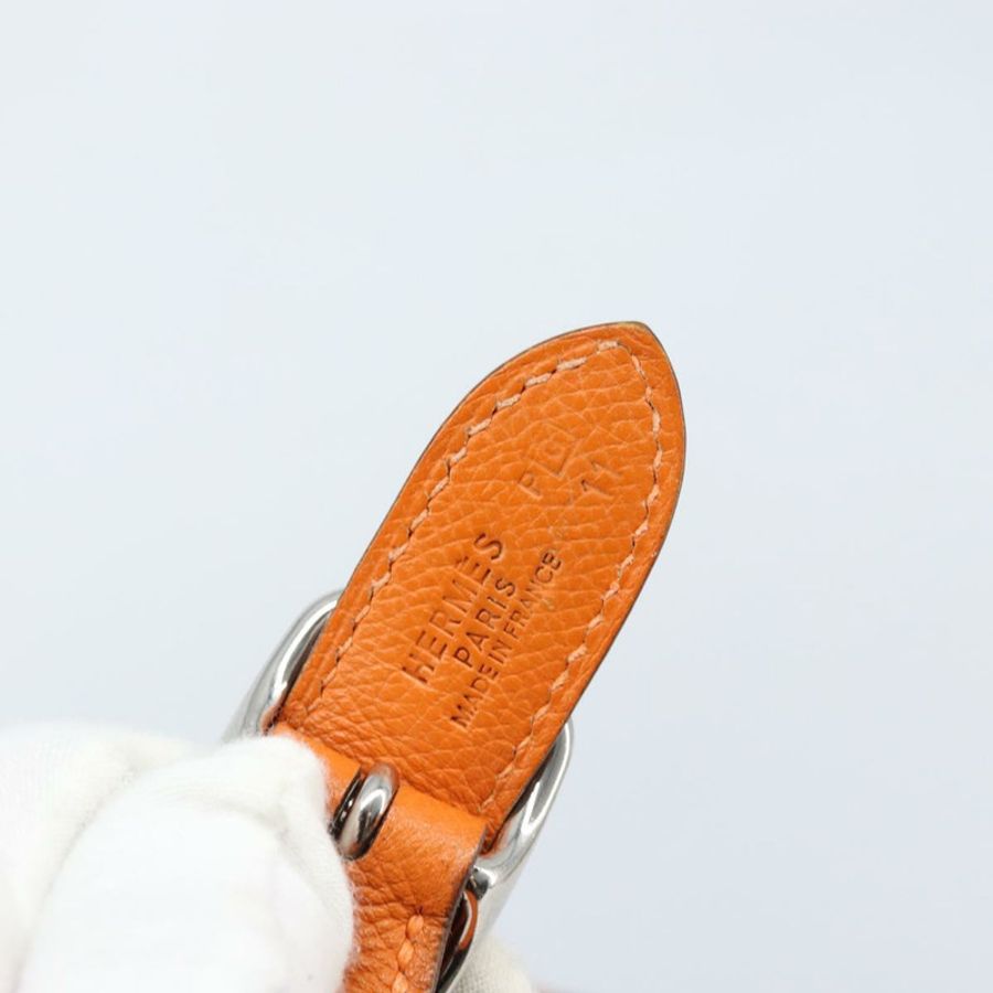 【日本直送】愛馬仕 Trim 31 肩背包 皮革 橙色 銀色 正品 168319V-23