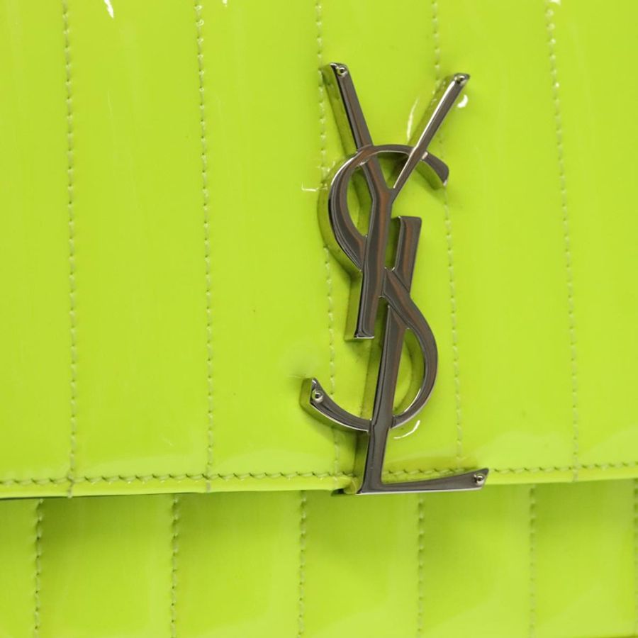 【日本直送】SAINT LAURENT 鏈條 Vicky 小號包 琺瑯黃銀色 538439 正品 101382SAM-17