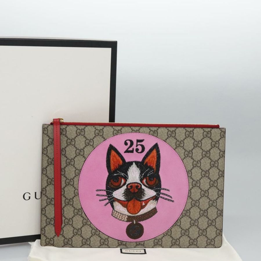 【日本直送】GUCCI GG Supreme BODCO 手拿包 PVC 米色金色 506280 正品 ac3672V-11