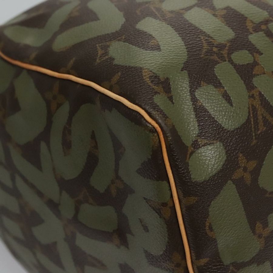 【日本直送】路易威登 Monogram 塗鴉 Keepall 50 波士頓包 卡其色 M92196 正品 EC602SAV-15