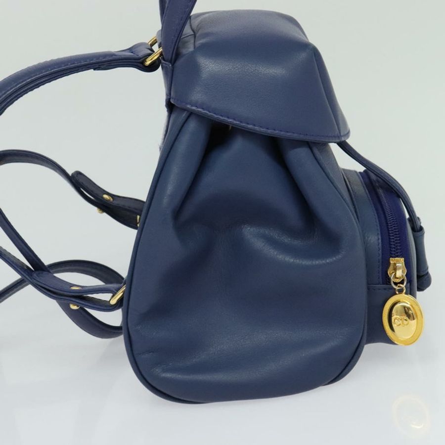 【日本直送】Christian Dior 藍色真皮雙肩包 正品 BA875SAV-3