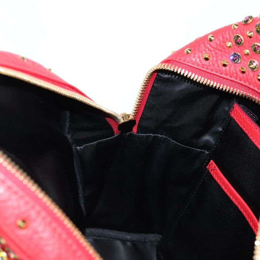 【日本直送】MCM Logoogram Vicetos 鉚釘雙肩包 皮革 紅色 金色 正品 126799V-20