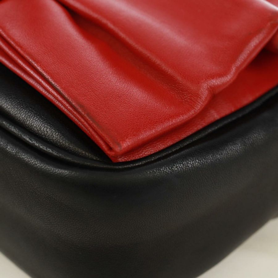 【日本直送】PRADA 緞帶單肩包,皮革材質,黑色、紅色、金色,正品編號 171555V-15