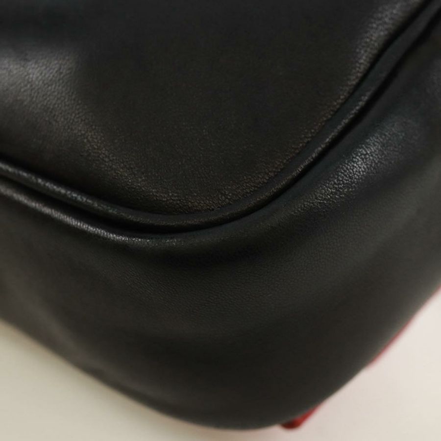 【日本直送】PRADA 緞帶單肩包,皮革材質,黑色、紅色、金色,正品編號 171555V-17