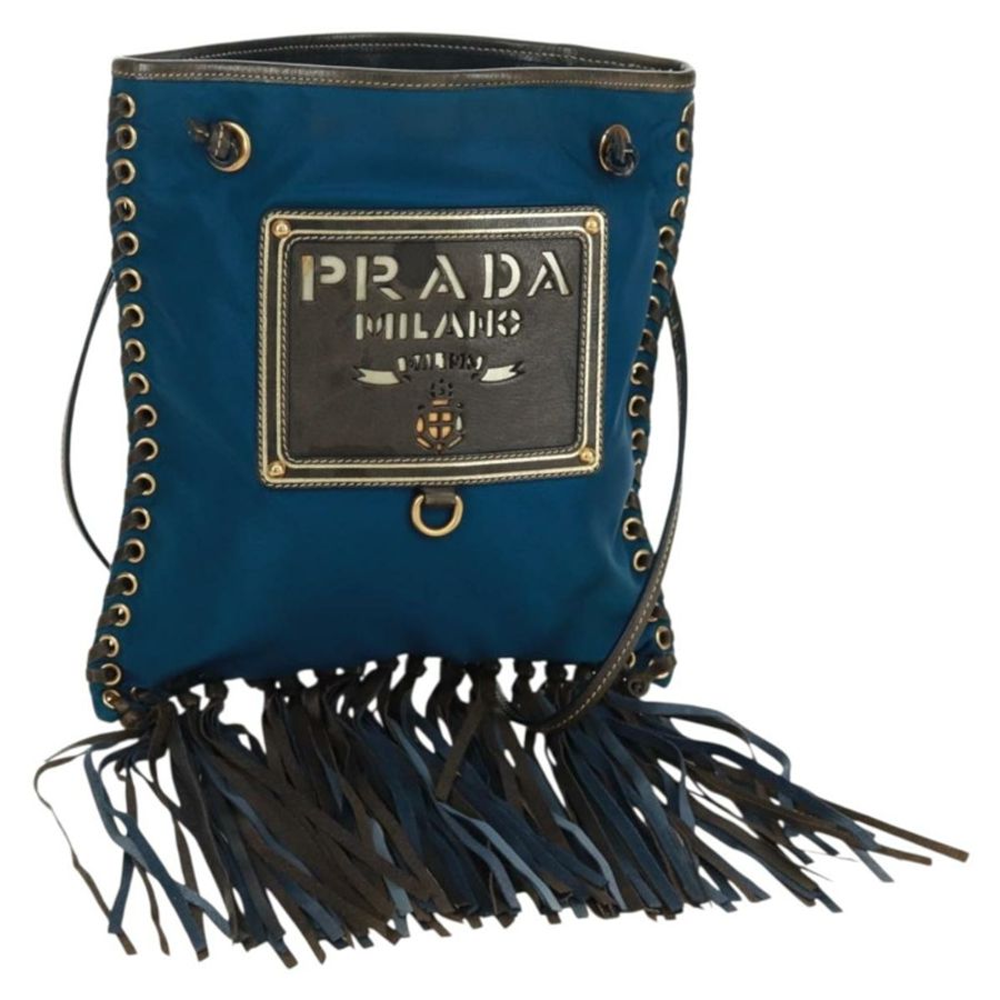 【日本直送】PRADA 尼龍藍金肩包 正品 171065V-0