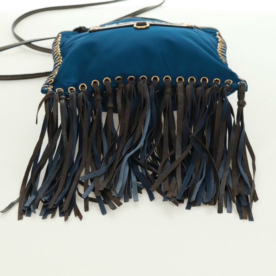 【日本直送】PRADA 尼龍藍金肩包 正品 171065V-4