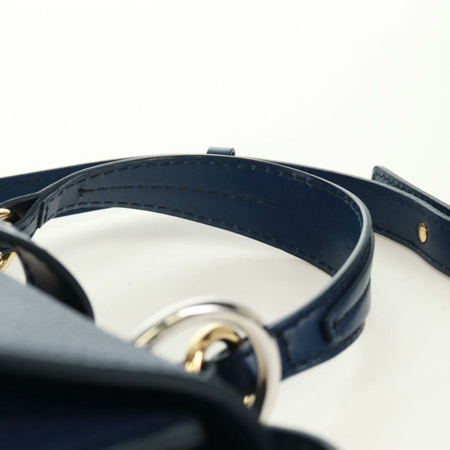 【日本直送】Chloe Abbey Smallday 手提包 皮革 2way Blue Gold Silver Auth am10710V-13