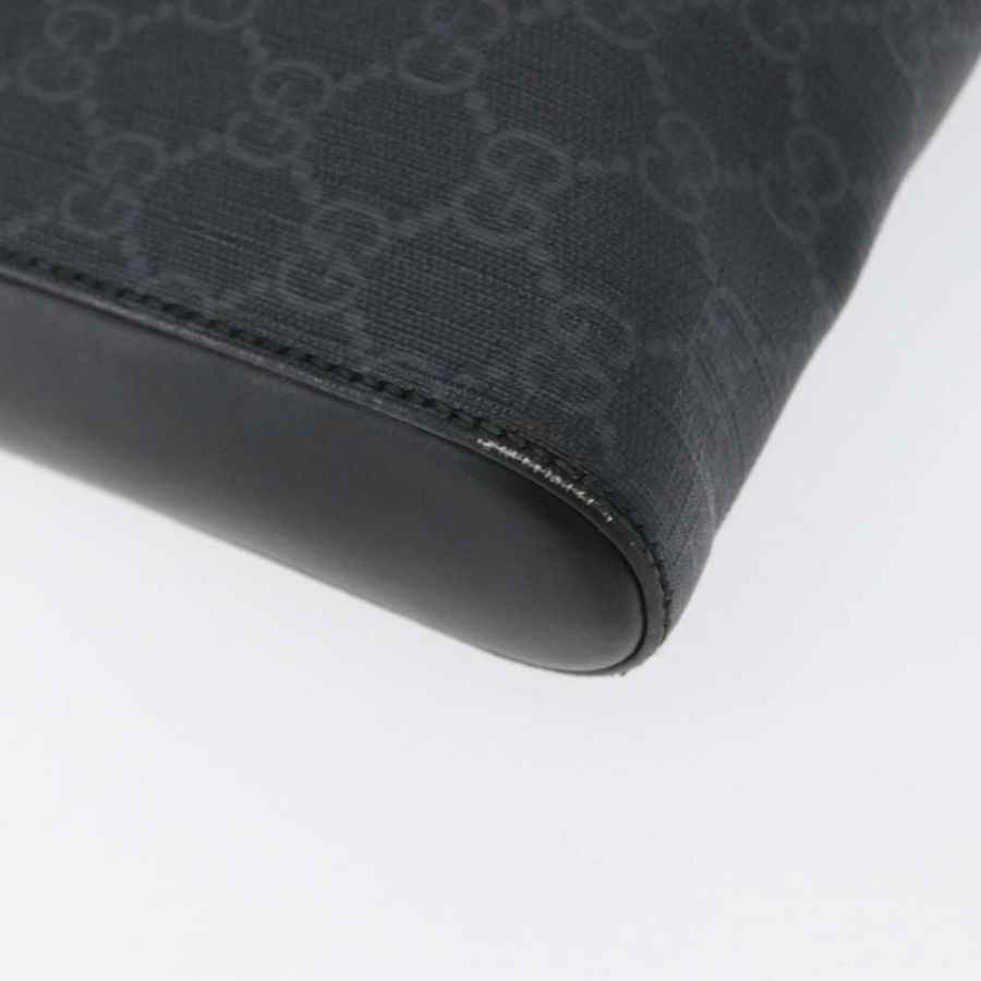 【日本直送】GUCCI GG Supreme Sherry Line 單肩包 PVC 黑色銀色 523599 正品 BA10640-16