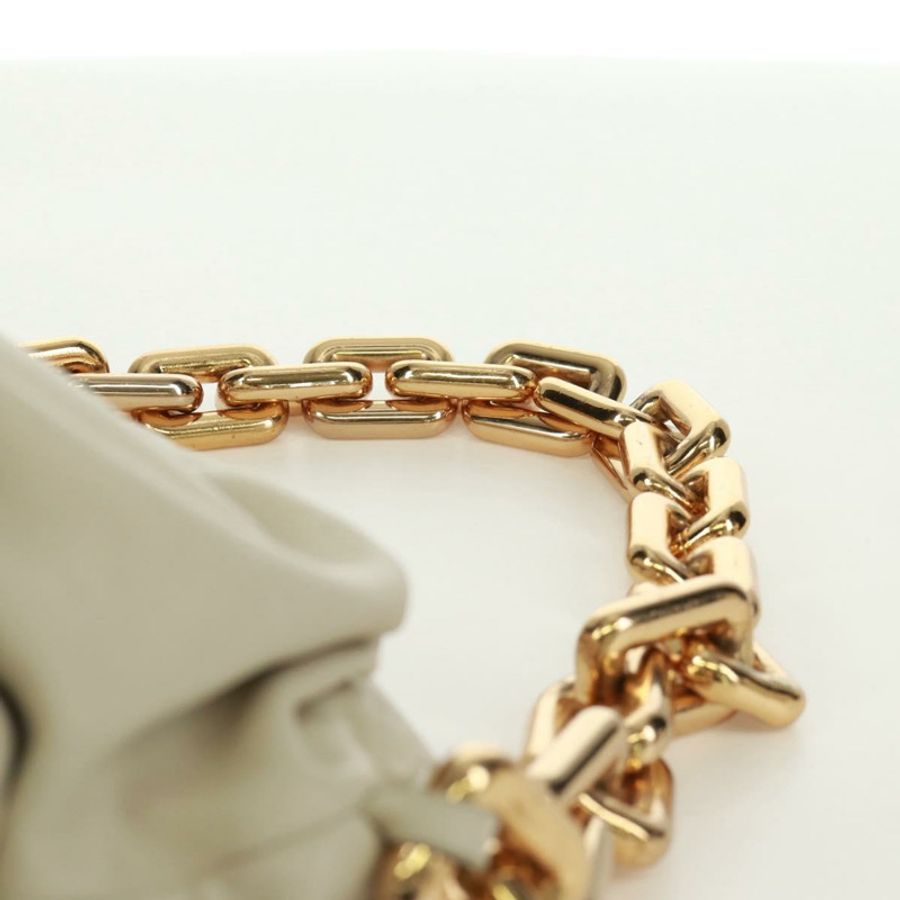 【日本直送】BOTTEGA VENETA 鏈條單肩包 皮革 白色 金色 正品 170958V-13