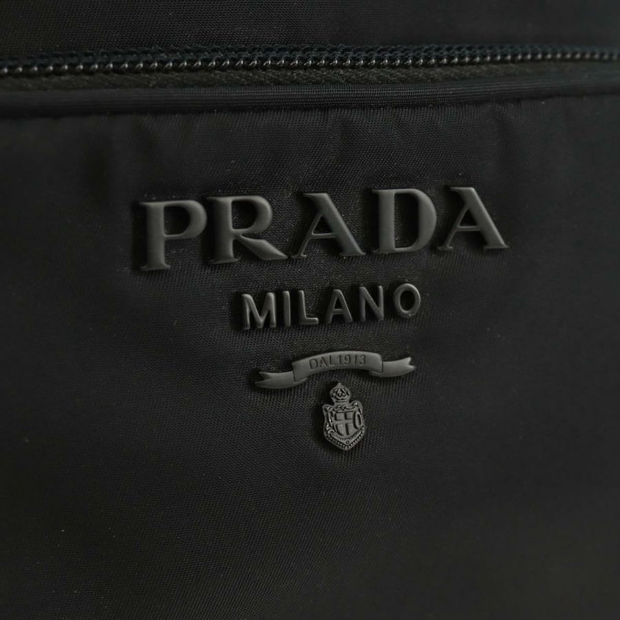 【日本直送】PRADA 尼龍雙肩包 黑色銀色 1BA207 正品 166882SAM-21