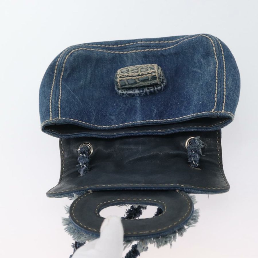 【日本直送】PRADA 鏈條單肩包 牛仔藍 銀色 正品 gh1755V-8