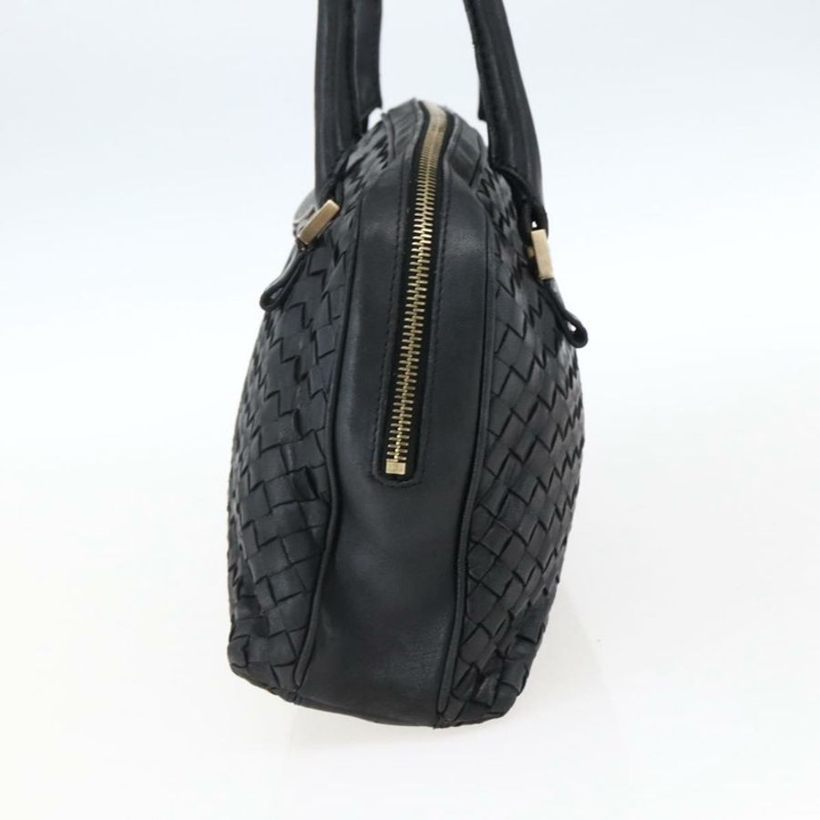 【日本直送】BOTTEGA VENETA INTRECCIATO 手提包 皮革 黑色 金色 Auth mr2087-3