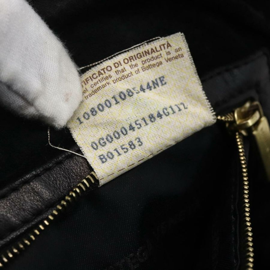 【日本直送】BOTTEGA VENETA INTRECCIATO 手提包 皮革 黑色 金色 Auth mr2087-11