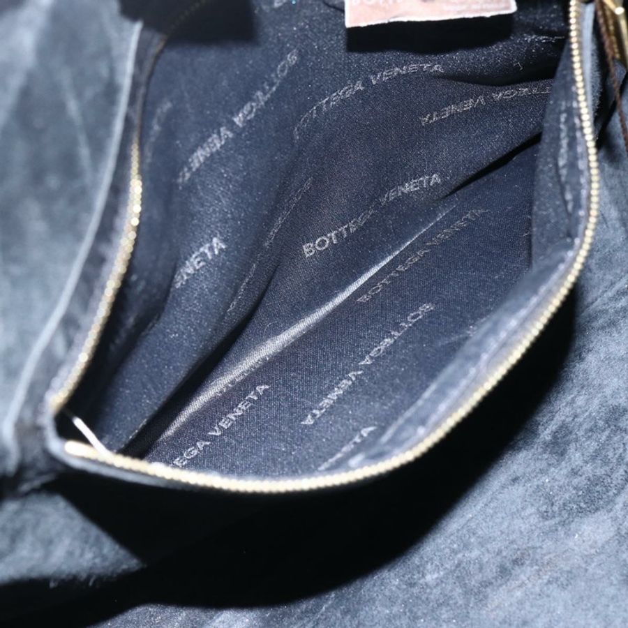 【日本直送】BOTTEGA VENETA INTRECCIATO 手提包 皮革 黑色 金色 Auth mr2087-23