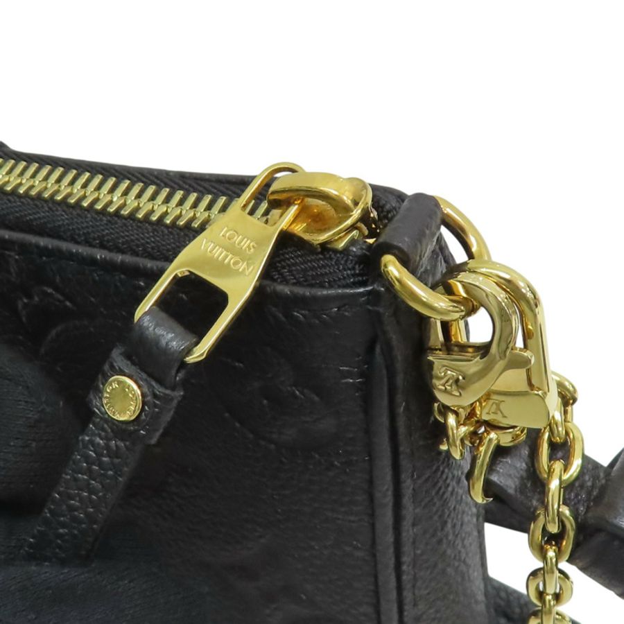 黑色 原花壓紋 牛皮 Easy Pouch O【LOUIS VUITTON LV 路易威登】 M80349-6