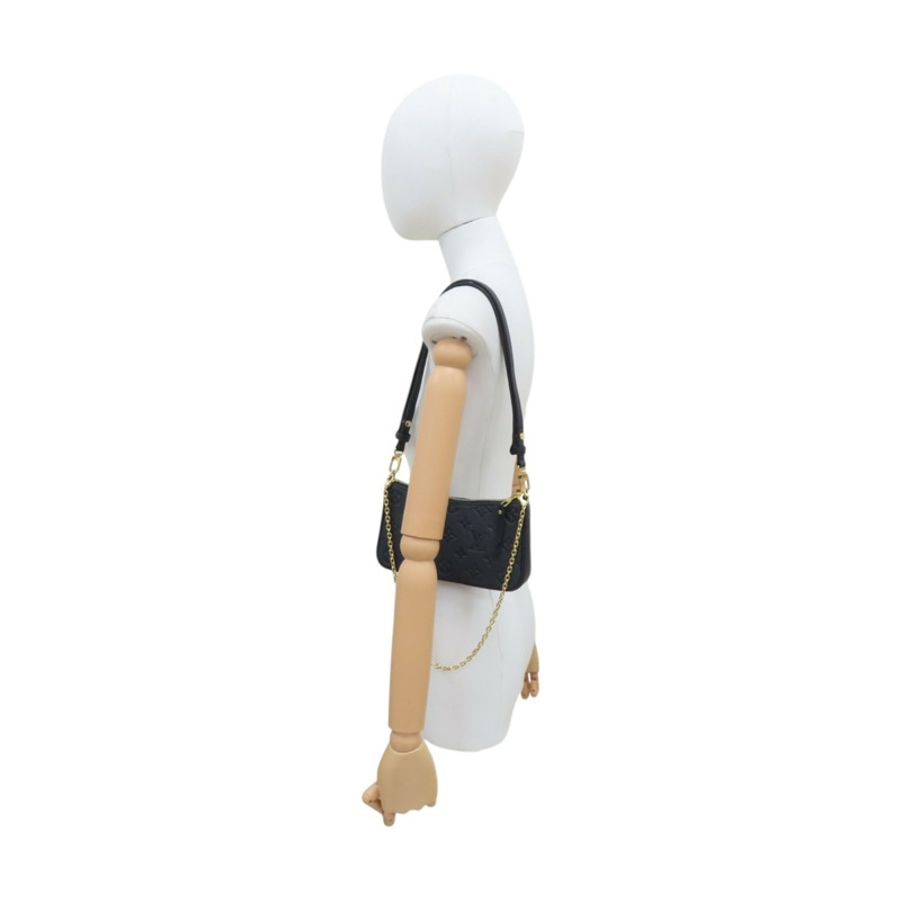 黑色 原花壓紋 牛皮 Easy Pouch O【LOUIS VUITTON LV 路易威登】 M80349-7
