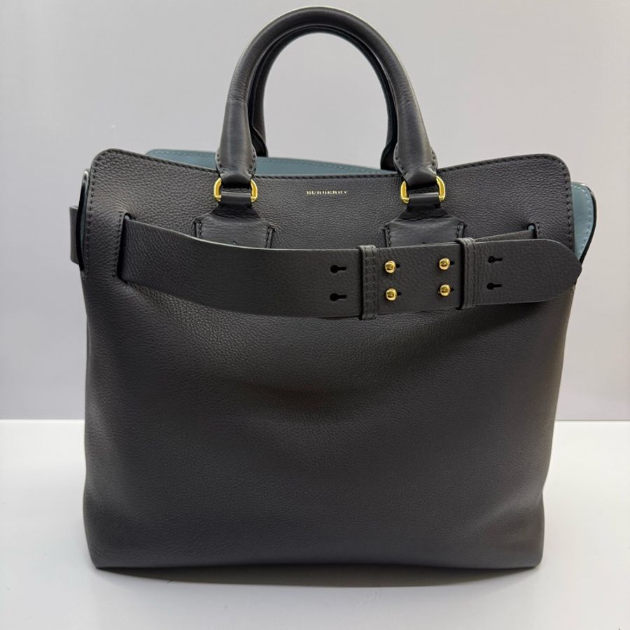 BURBERRY 巴寶莉 灰色牛皮手提肩背2way包 BICOLOR-0