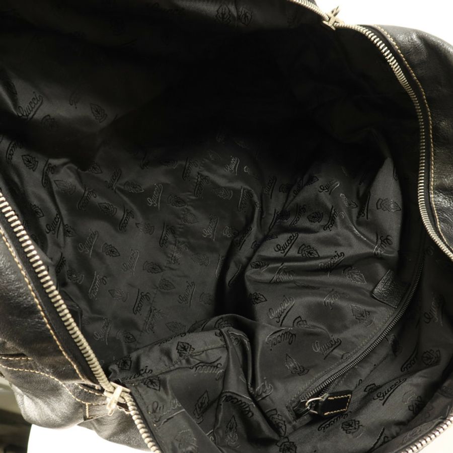 GUCCI Hysteria皮革Duffle Bag銀扣肩背袋-5