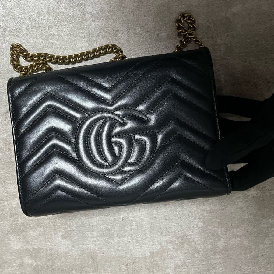 正品 Gucci marmont翻蓋鏈條包-5