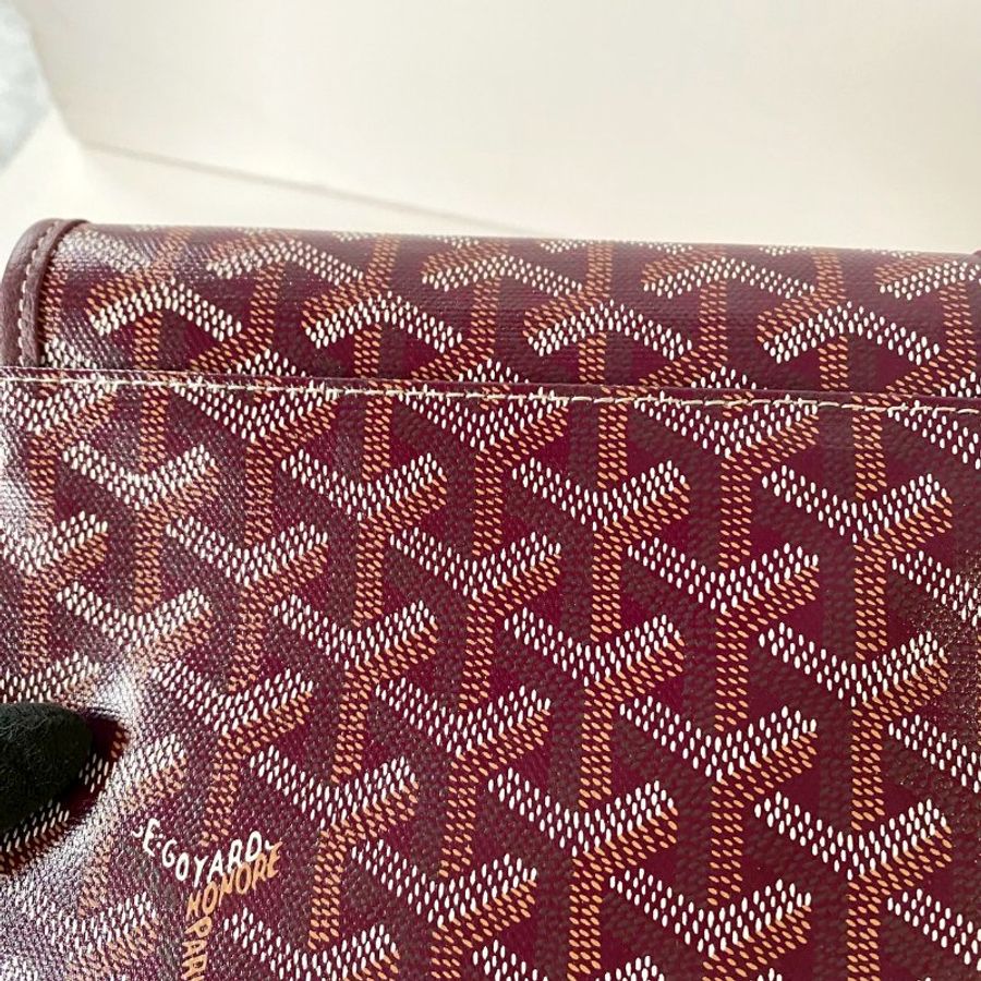 GOYARD Plumet 酒紅色 手工 繪製 斜背 三層 WOC 手拿 信封 小包-3