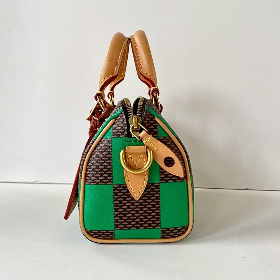 LV Speedy 18 Damier Pop 綠色 斜背 手提 波士頓包 N40534-5