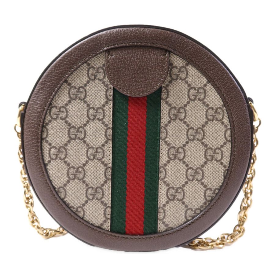 GUCCI 塗層帆布Ophidia金扣鏈帶肩背袋-1