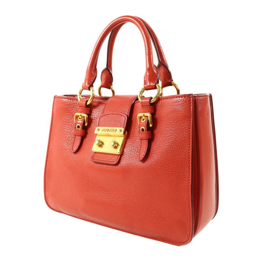 Miu Miu 牛皮皮革2 Way Shoulder金扣手挽肩背兩用袋-2