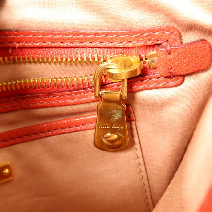 Miu Miu 牛皮皮革2 Way Shoulder金扣手挽肩背兩用袋-10