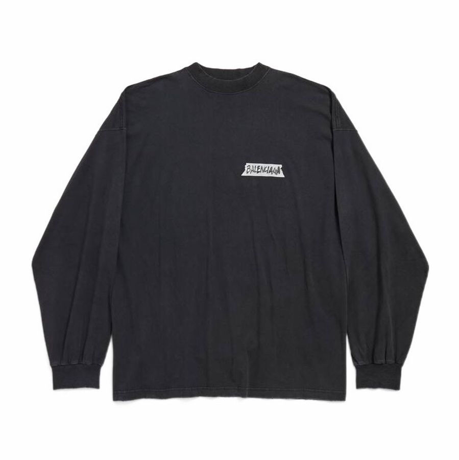 Balenciaga 男士 長袖T恤XS S M L XL XXL碼模特身高190CM,穿著S碼-0