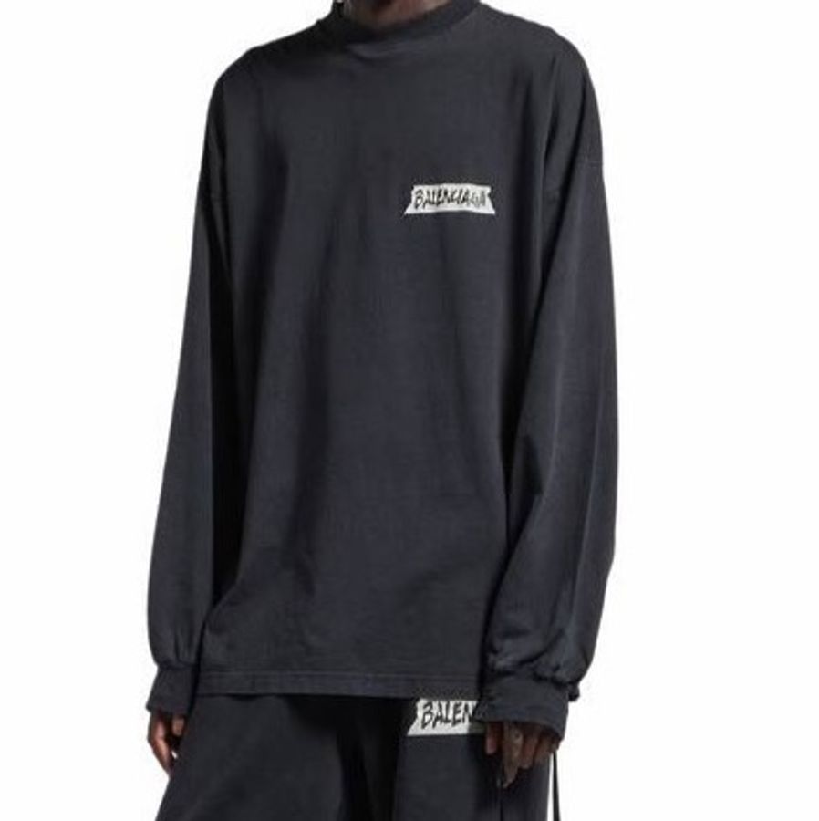 Balenciaga 男士 長袖T恤XS S M L XL XXL碼模特身高190CM,穿著S碼-4