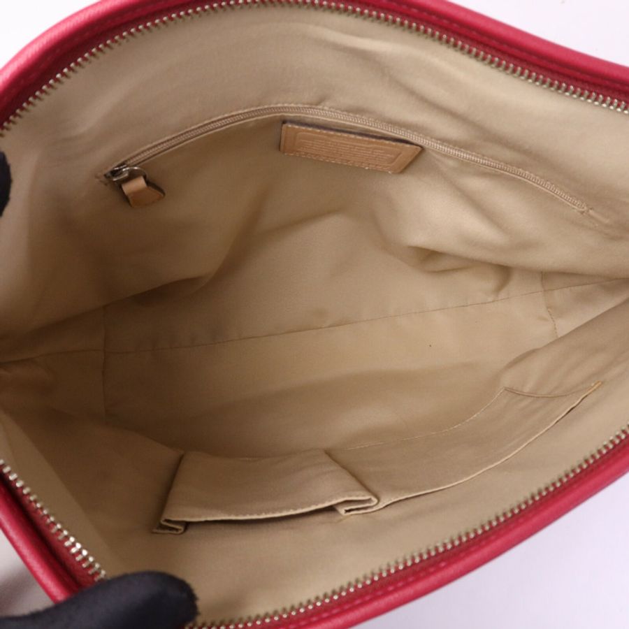 COACH 牛皮皮革Peyton Pocket Tote銀扣手挽袋-4
