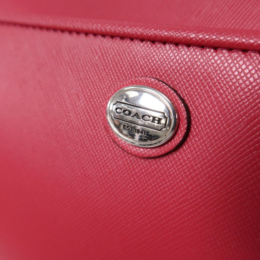 COACH 牛皮皮革Peyton Pocket Tote銀扣手挽袋-5