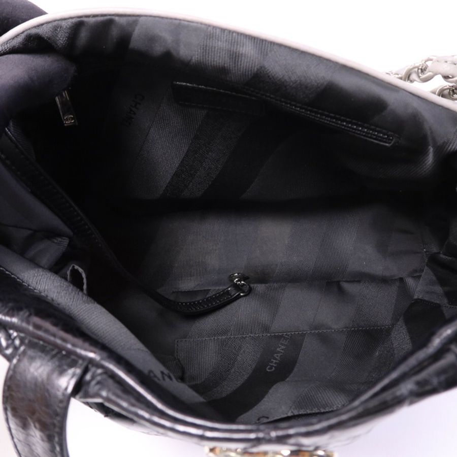 CHANEL 牛皮皮革Portobello Tote銀扣鏈帶肩背袋-4