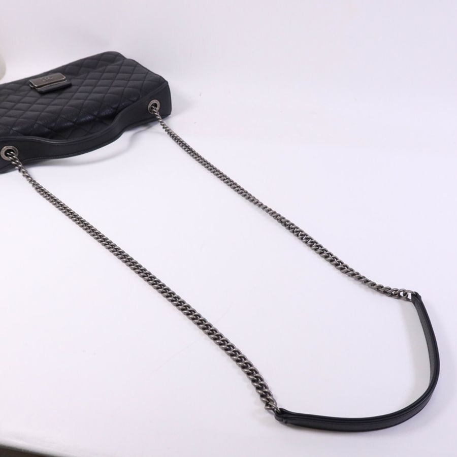 CHANEL 山羊皮皮革CC University Flap Bag鏈帶手挽肩背兩用袋-8