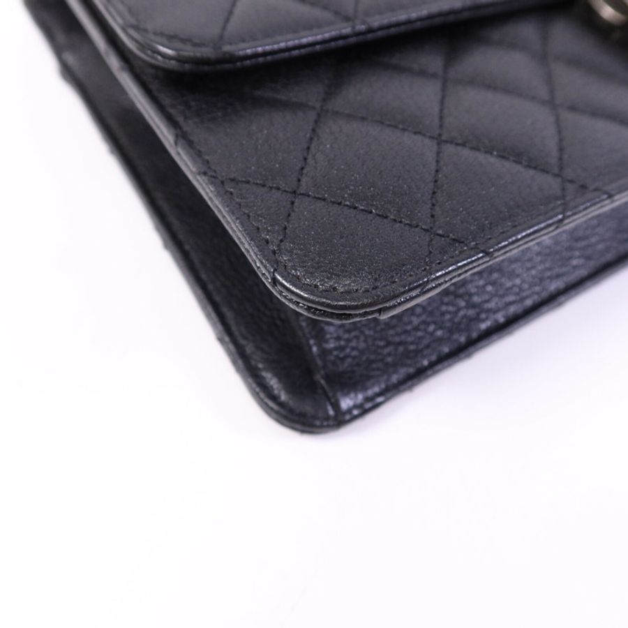 CHANEL 山羊皮皮革CC University Flap Bag鏈帶手挽肩背兩用袋-11