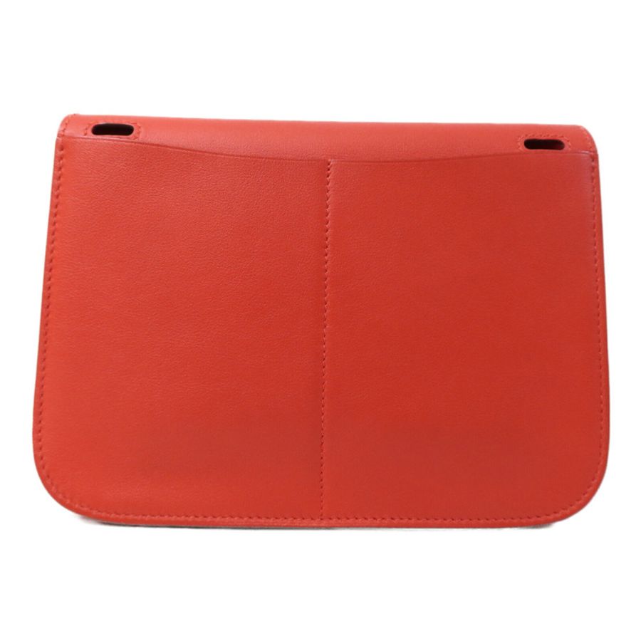 HERMES Swift皮革Halzan Mini銀扣肩背袋Rouge Tomate-1
