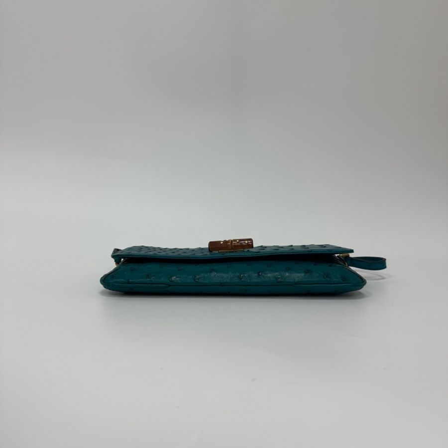 Gucci 竹節細節鴕鳥皮肩背包-5