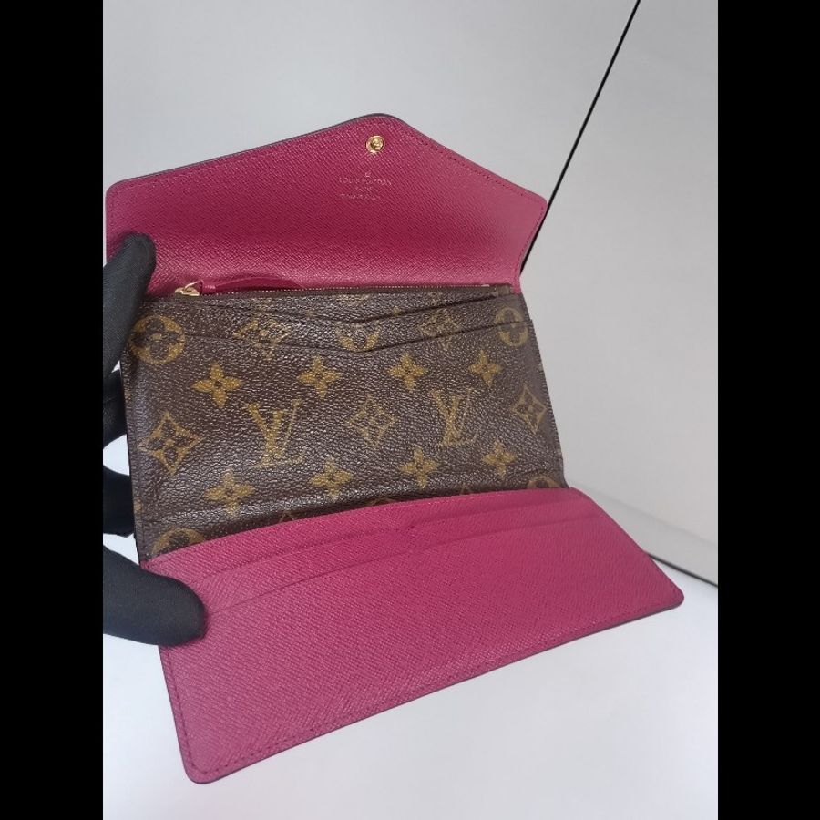 LV 原花紅裏三折長夾-12
