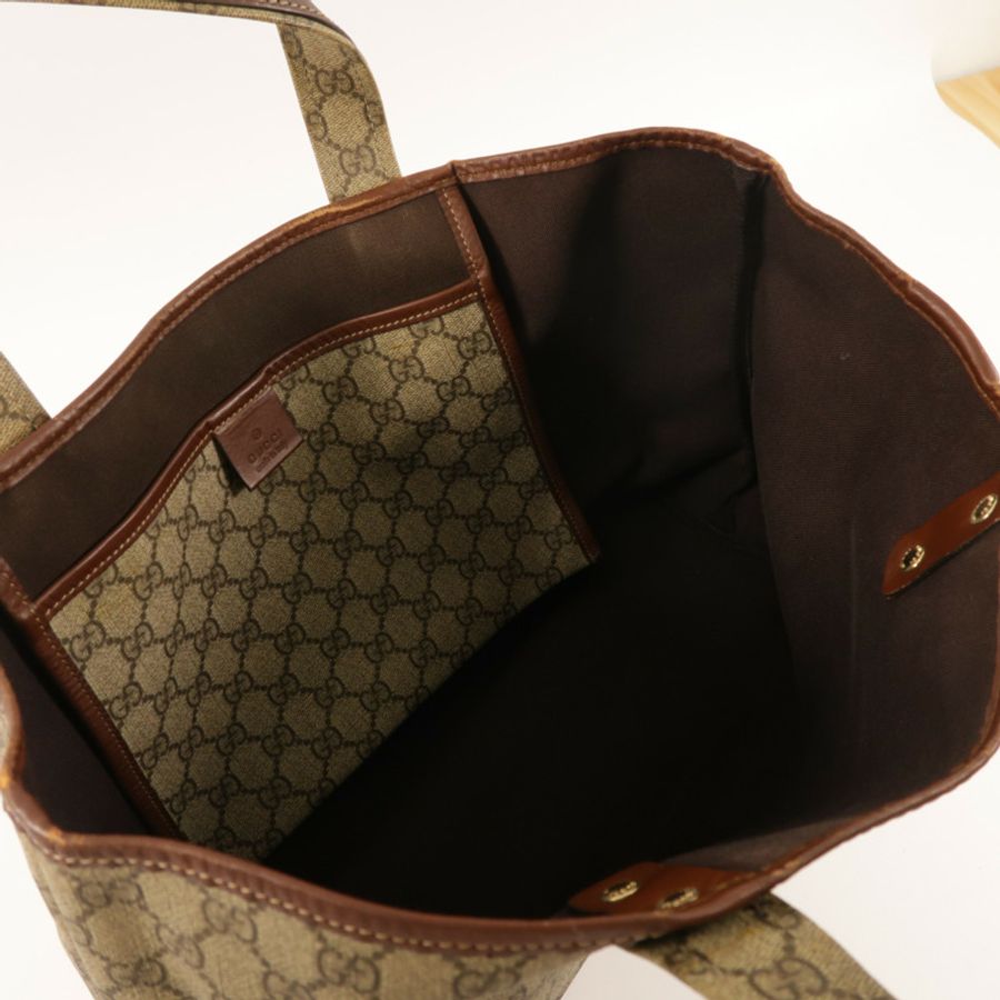 GUCCI 塗層帆布Tote bag金扣手挽袋-5