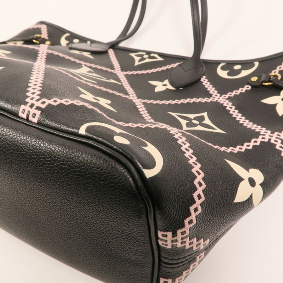 LOUIS VUITTON Monogram Empreinte Neverfull MM金扣手挽袋-8