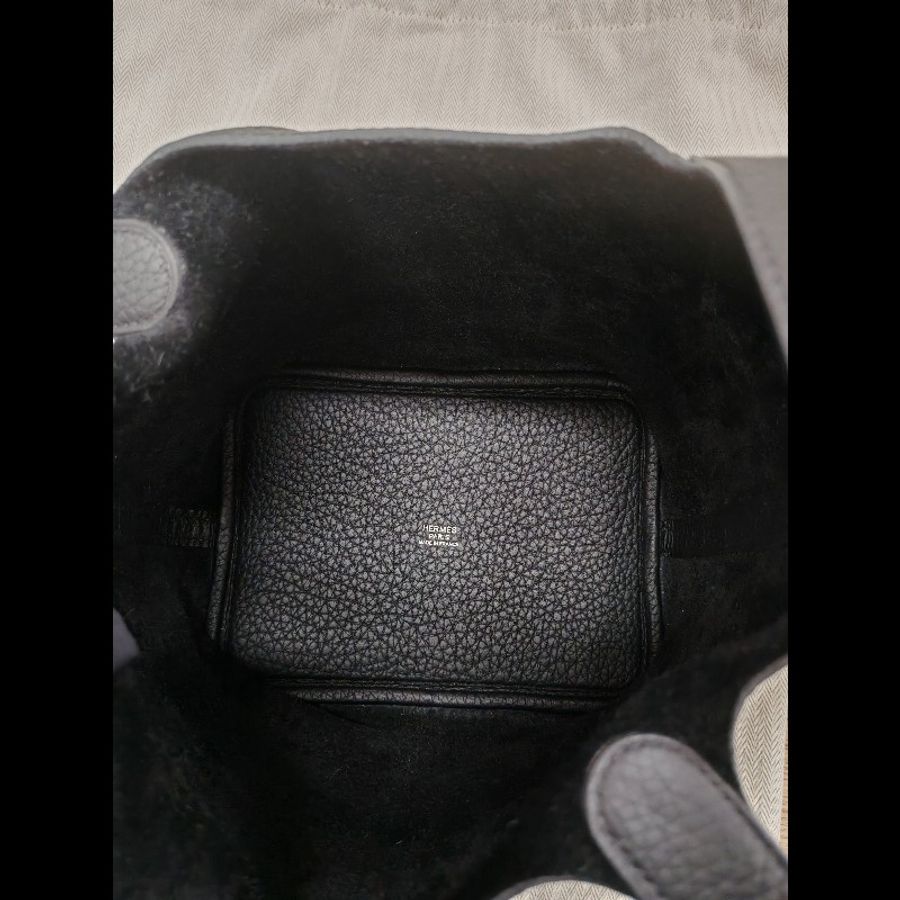 Hermes Picotin 18 黑銀 菜籃子-14