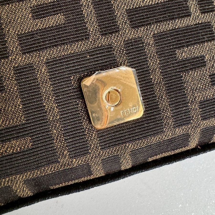 🤍FENDI家必買款🩷 經典緹花布斜背兩用包-12