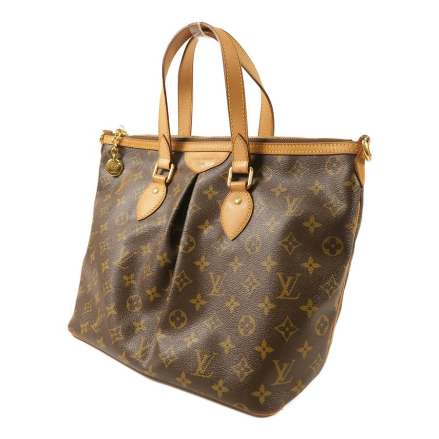 LOUIS VUITTON Monogram Palermo PM金扣手挽肩背兩用袋棕色-2