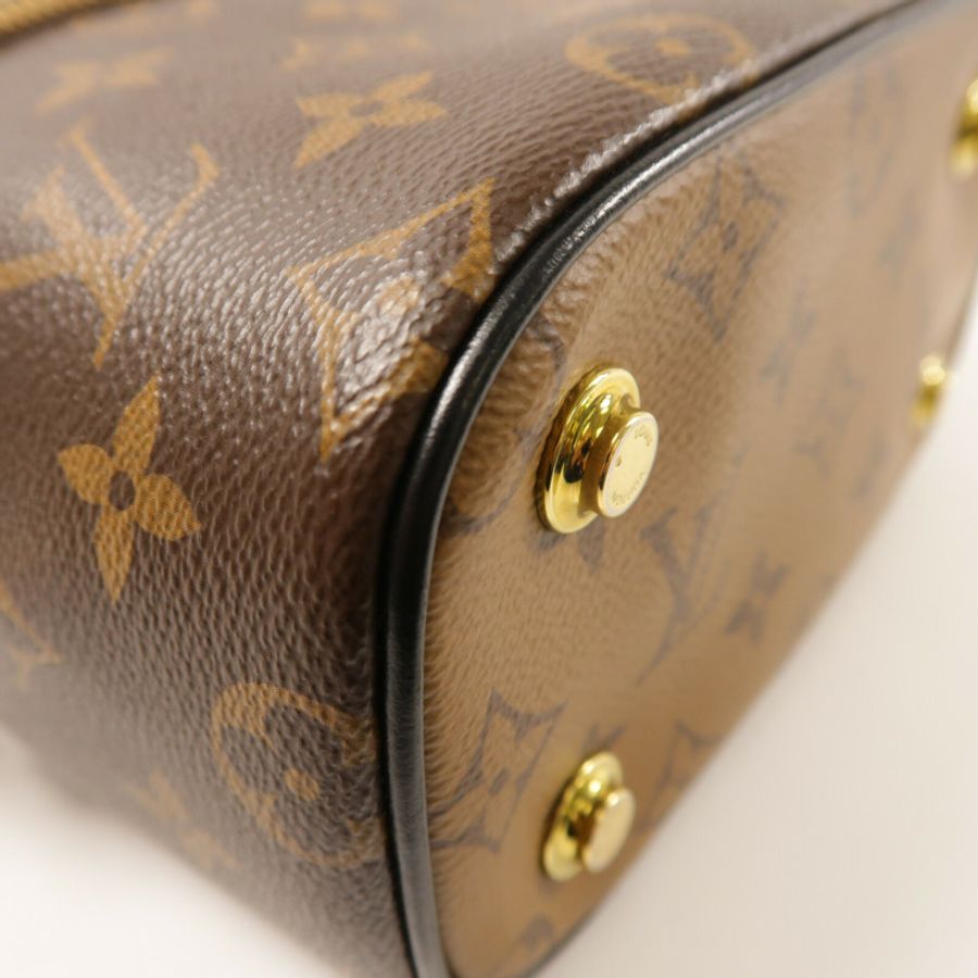 LOUIS VUITTON Monogram Reverse Vanity PM金扣鏈帶手挽肩背兩用袋-8